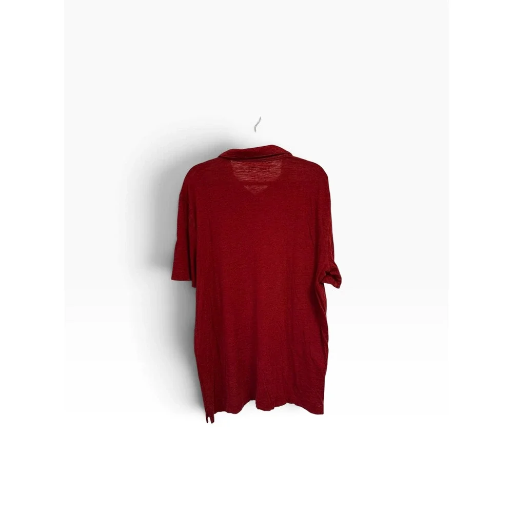 Banana Republic Vintage Tee Polo Shirt Mens XL Red Slub Cotton Short Sleeve